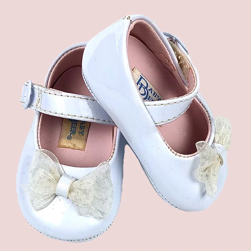 Baby Dear Infant Sz 1 White Patent Mary Jane
